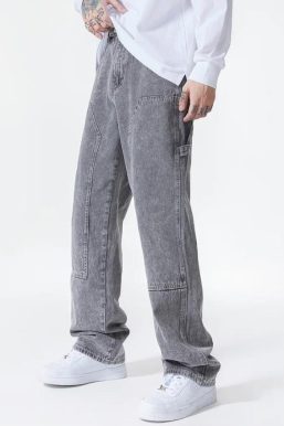 Drawstring Belt Straight Leg Jeans