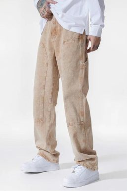 Drawstring Belt Straight Leg Jeans