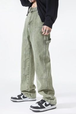 Drawstring Belt Straight Leg Jeans