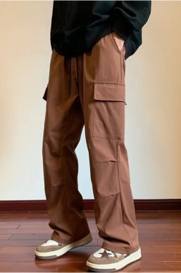 Drawstring Cargo Parachute Pants