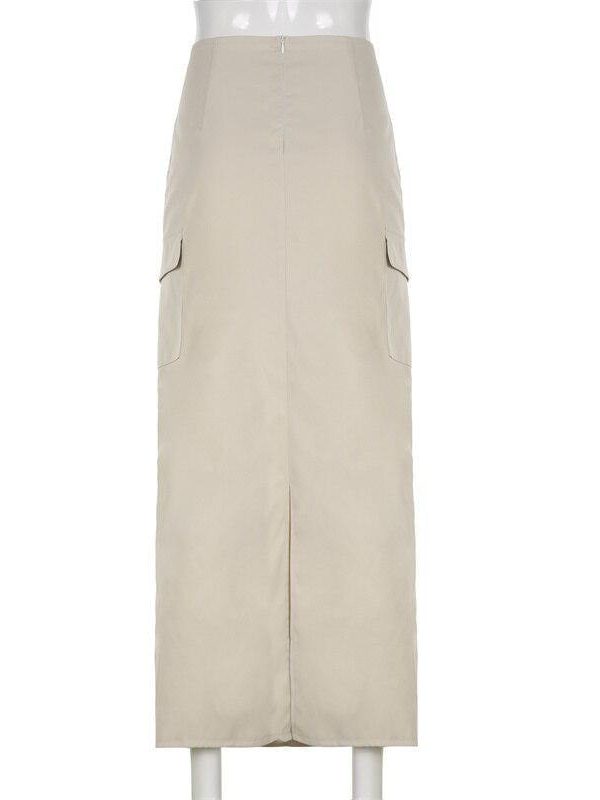 Drawstring Parachute Maxi Skirt