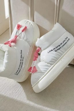 Drawstring Puffer Slippers