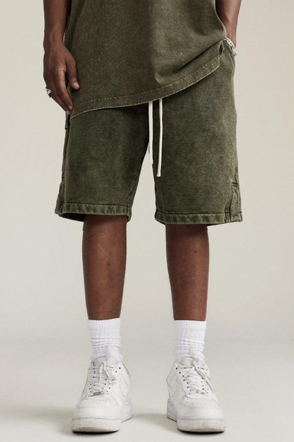 Drawstring Waist Loose Shorts - Belly Button Piercing Ring