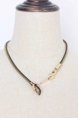 Edgy Adjustable Zipper Necklace