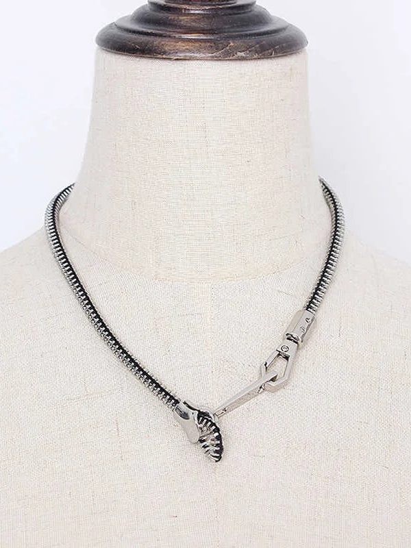 Edgy Adjustable Zipper Necklace