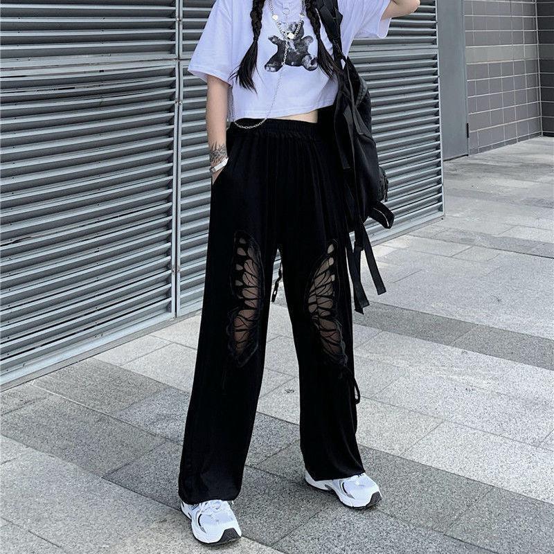 Elasticated Waist Butterfly Cut-Out Pants Elasticated Waist Butterfly Cut-Out Pants
