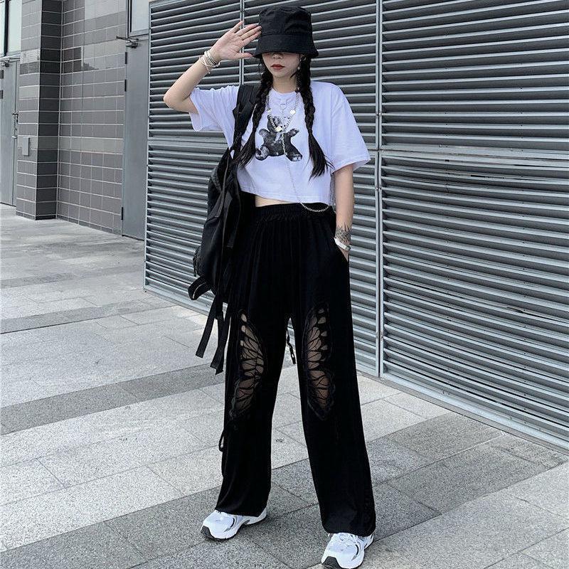 Elasticated Waist Butterfly Cut-Out Pants Elasticated Waist Butterfly Cut-Out Pants