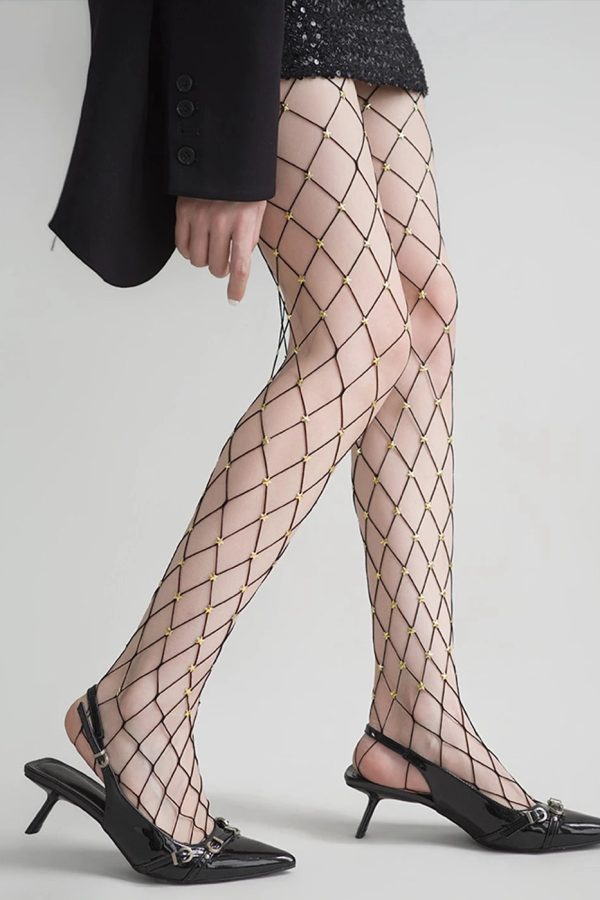 Embellished Stars Fishnet Tights