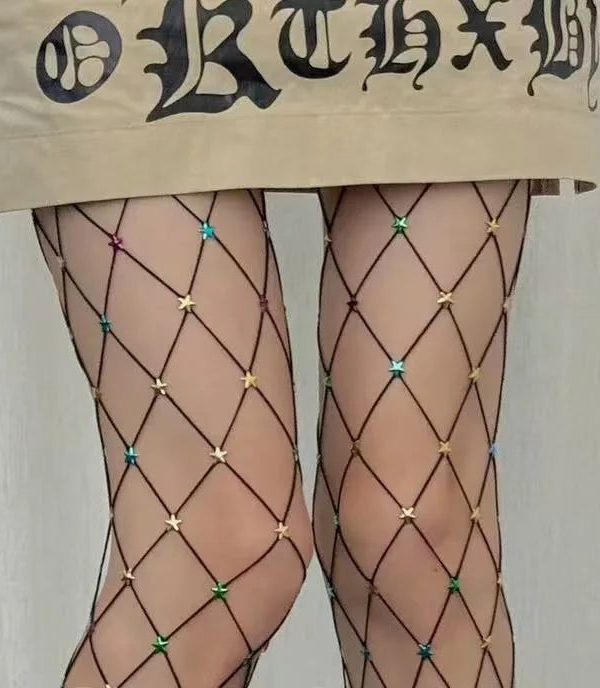 Embellished Stars Fishnet Tights