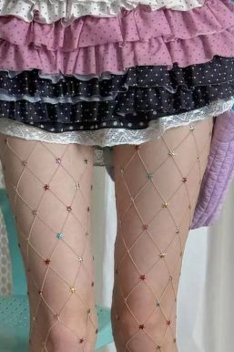 Embellished Stars Fishnet Tights