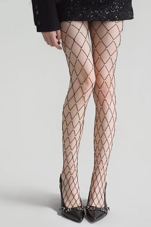 Embellished Stars Fishnet Tights