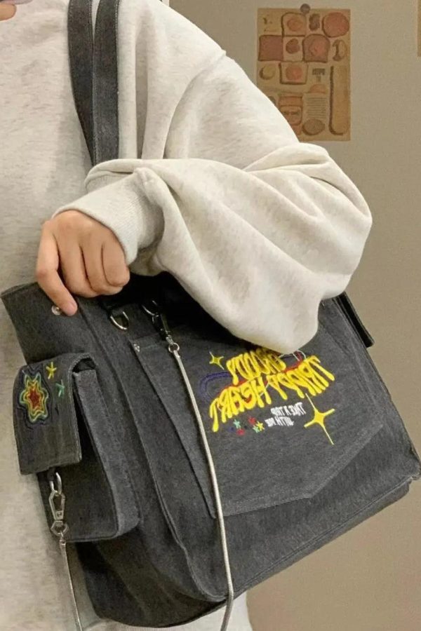 Embroidered Shoulder Bag
