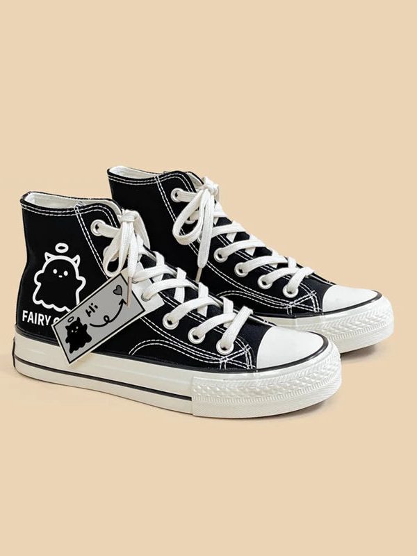 Fairy Ghost Lace Up Canvas Shoes