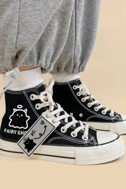 Fairy Ghost Lace up Shoes: Stylish Canvas Footwear for Every Occasion