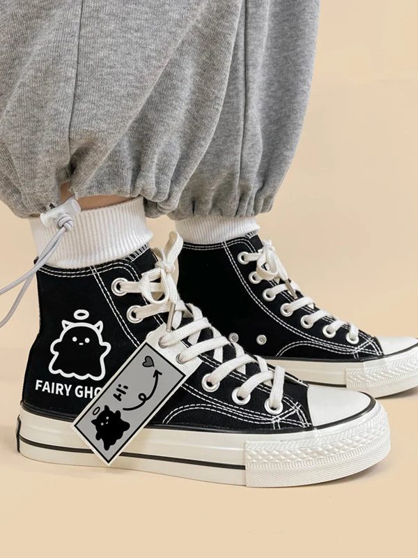 Fairy Ghost Lace up Shoes: Stylish Canvas Footwear for Every Occasion
