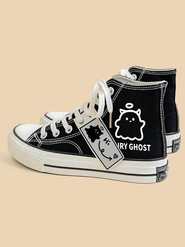 Fairy Ghost Lace Up Canvas Shoes