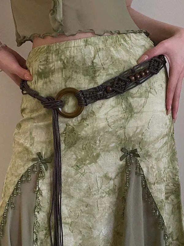 Fairy Grunge Beaded Macrame Belt