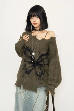 Fairy Grunge Butterfly Fluffy Sweater