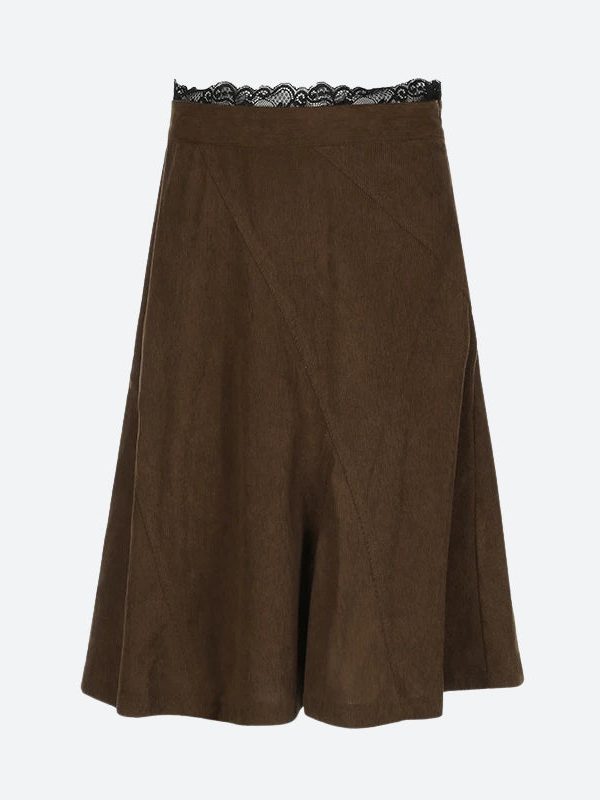 Fairy Grunge Corduroy Midi Skirt
