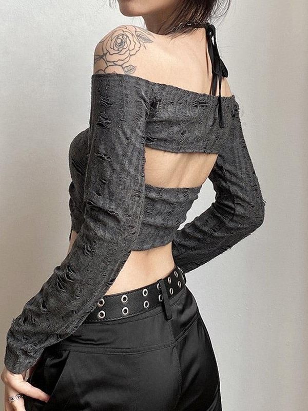 Fairy Grunge Detachable Sleeve Halter Top