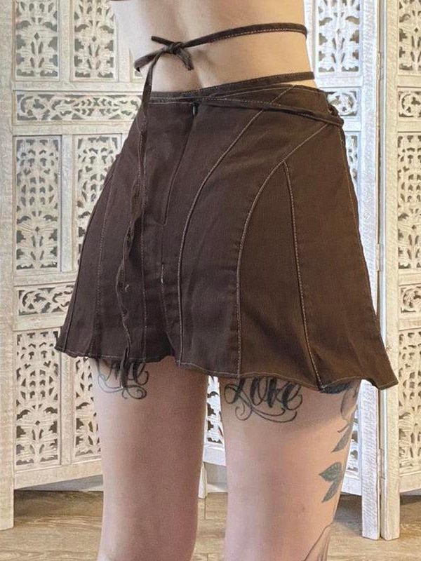 Fairy Grunge Lace Up Mini Skort