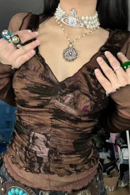 Fairy Grunge Mesh Sheer Top
