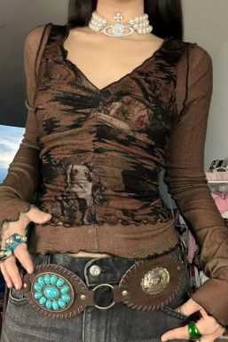 Fairy Grunge Mesh Sheer Top