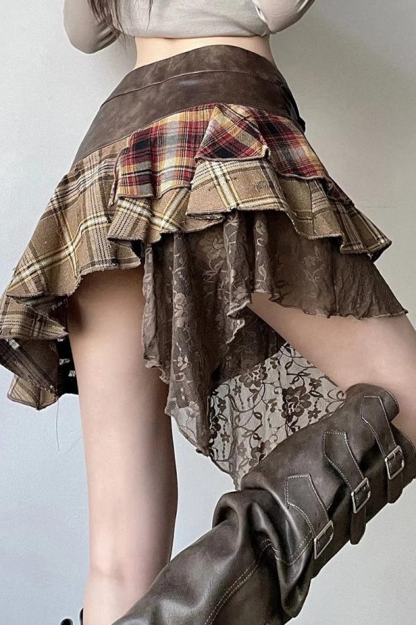 Fairy Grunge Patchwork Mini Skirt