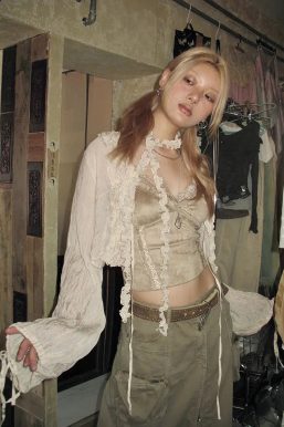 Fairy Grunge Ruffled Crop Cardigan