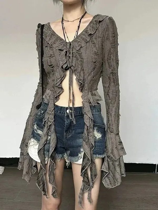 Fairy Grunge Ruffled Top