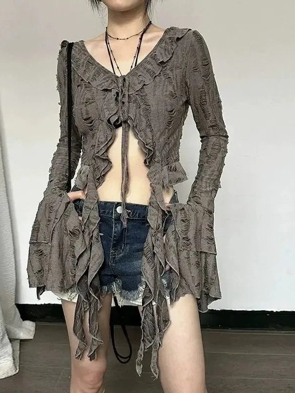 Fairy Grunge Ruffled Top
