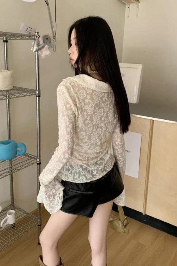 Fairy Grunge Transparent Lace Blouse