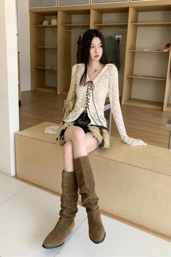 Fairy Grunge Transparent Lace Blouse