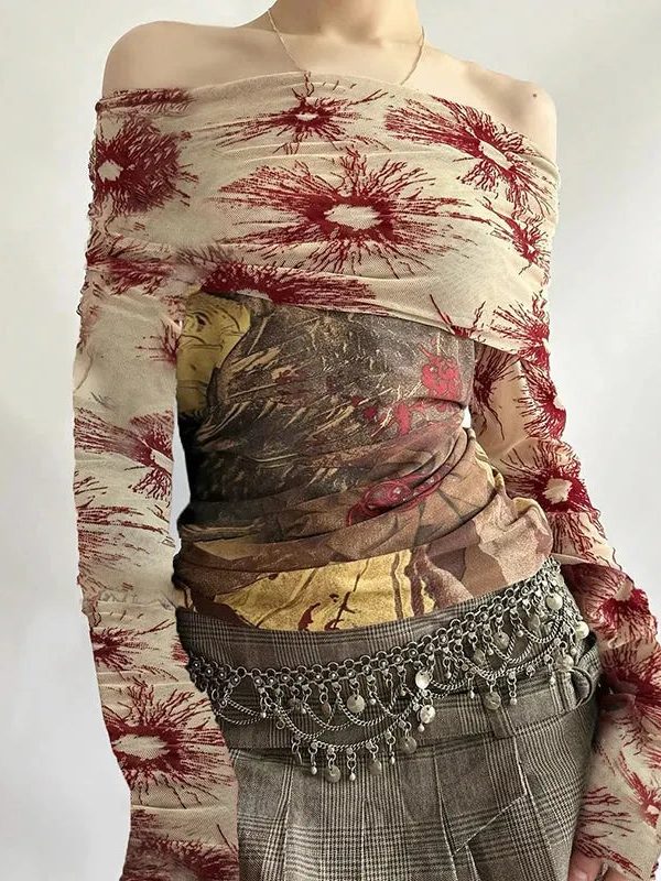 Fairycore Bohemian Off Shoulder Top