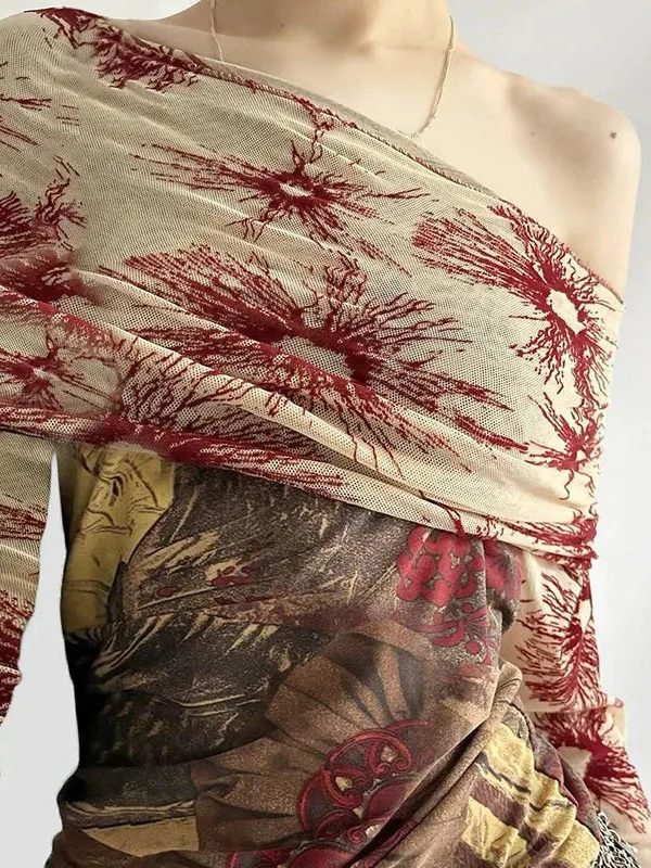 Fairycore Bohemian Off Shoulder Top