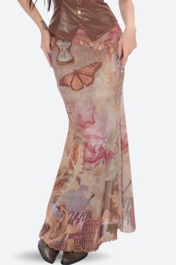 Fairycore Butterfly Mesh Maxi Skirt