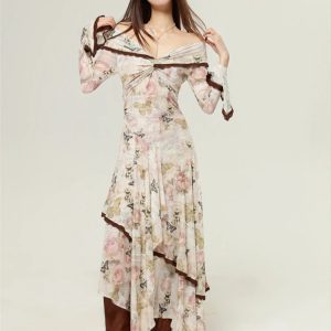 Fairycore Butterfly Off Shoulder Midi Dress
