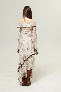 Fairycore Butterfly Off Shoulder Midi Dress