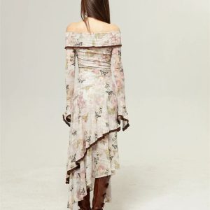 Fairycore Butterfly Off Shoulder Midi Dress