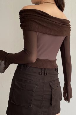 Fairycore Butterfly Ruched Off Shoulder Top