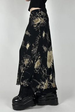 Fairycore Dark Fairy Midi Skirt