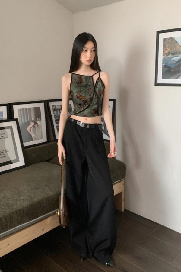 Fairycore Floral Asymmetric Top