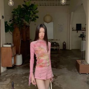 Fairycore Floral Ruffled Cuff Top