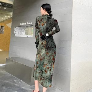 Fairycore Floral Slit Qipao Mini Dress