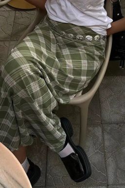 Fairycore Plaid Maxi Skirt