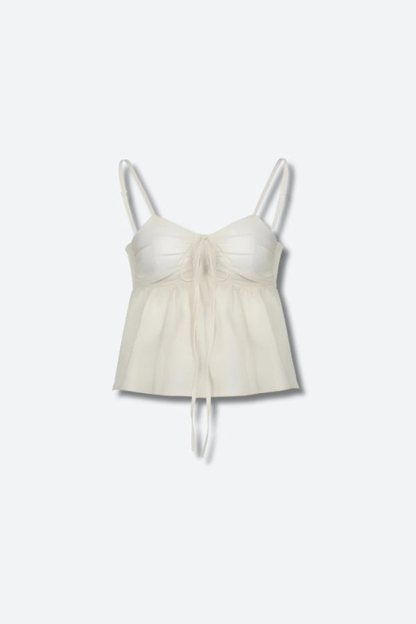 Fairycore Ruched Bust Lace Up Top