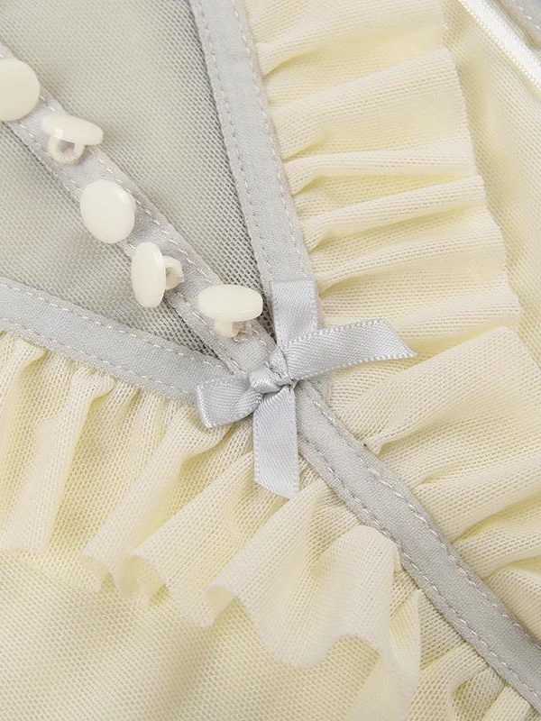 Fairycore Ruffled Mesh Corset Top