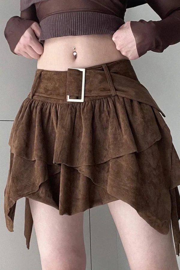 Fairycore Suede Mini Skirt