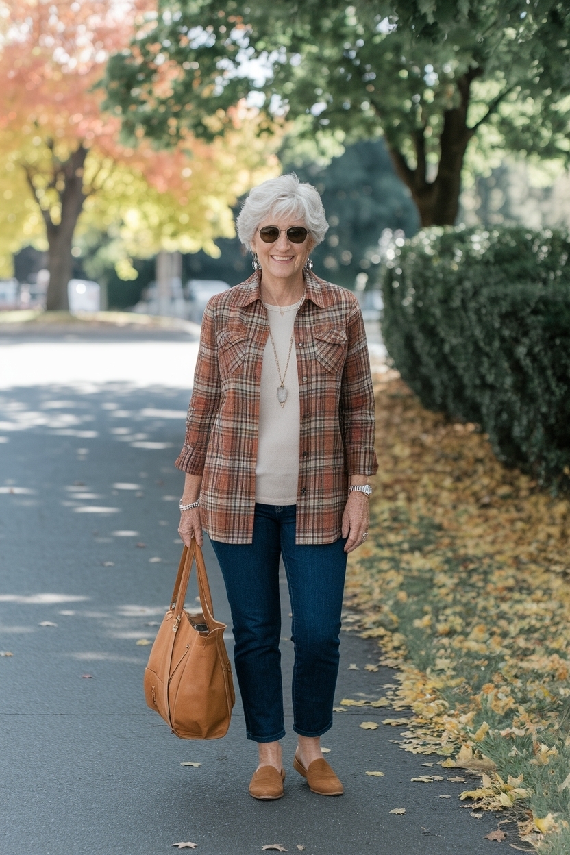 Fall Casual Outfits Women Over 60 to Stay Comfortable outfit idea