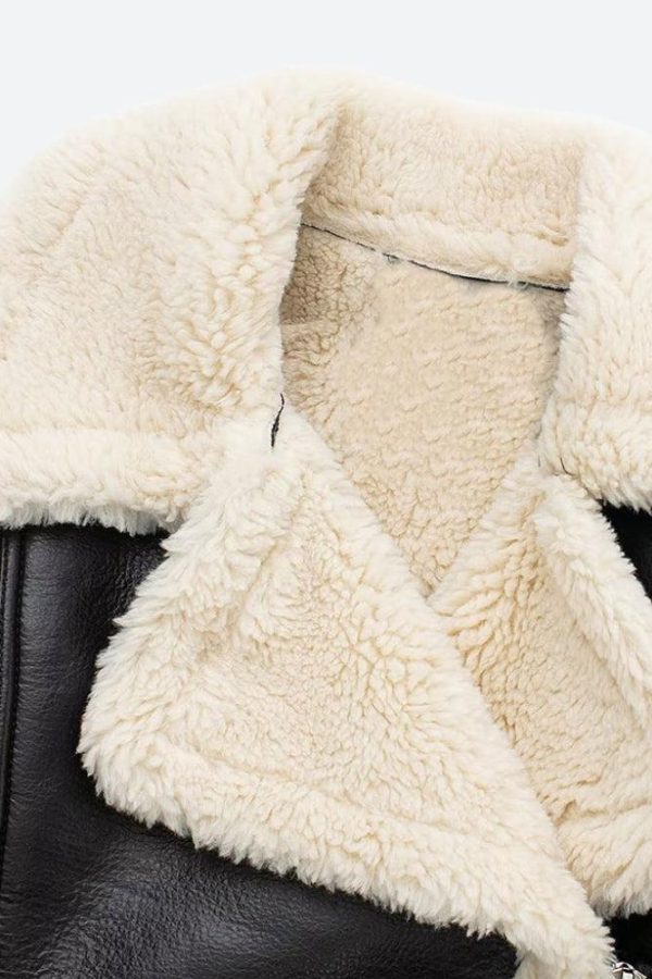 Faux Fur Lined Biker Jacket